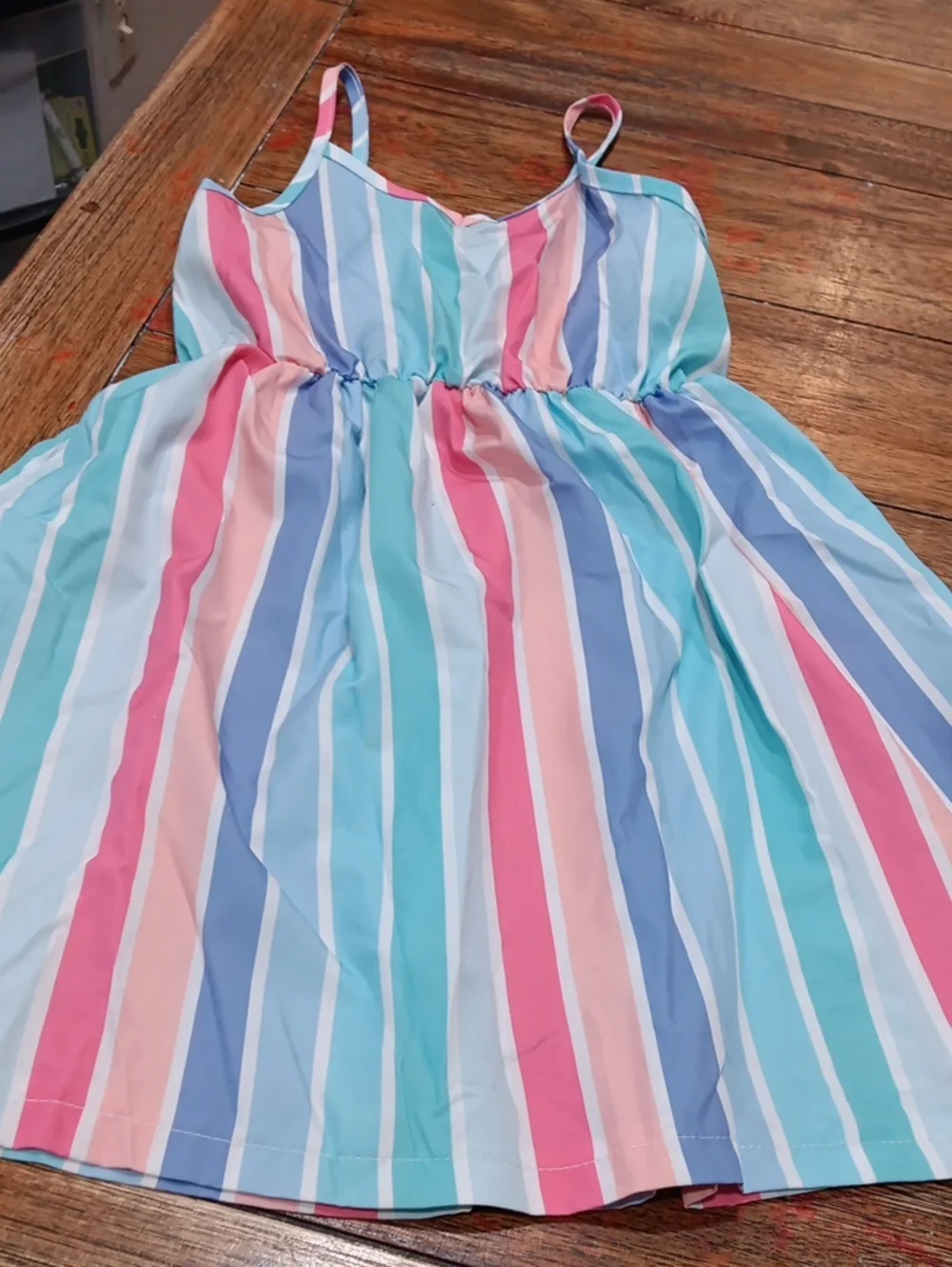 Girls' Striped Summer Dress - Multi Pastel